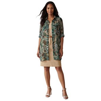 Jessica London Women's Plus Size Sheer Georgette Mega Tunic