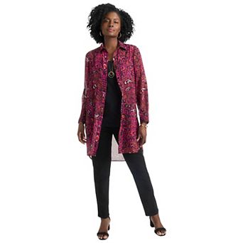Jessica London Women's Plus Size Sheer Georgette Mega Tunic
