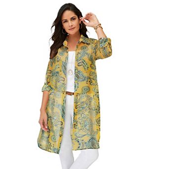 Jessica London Women's Plus Size Sheer Georgette Mega Tunic