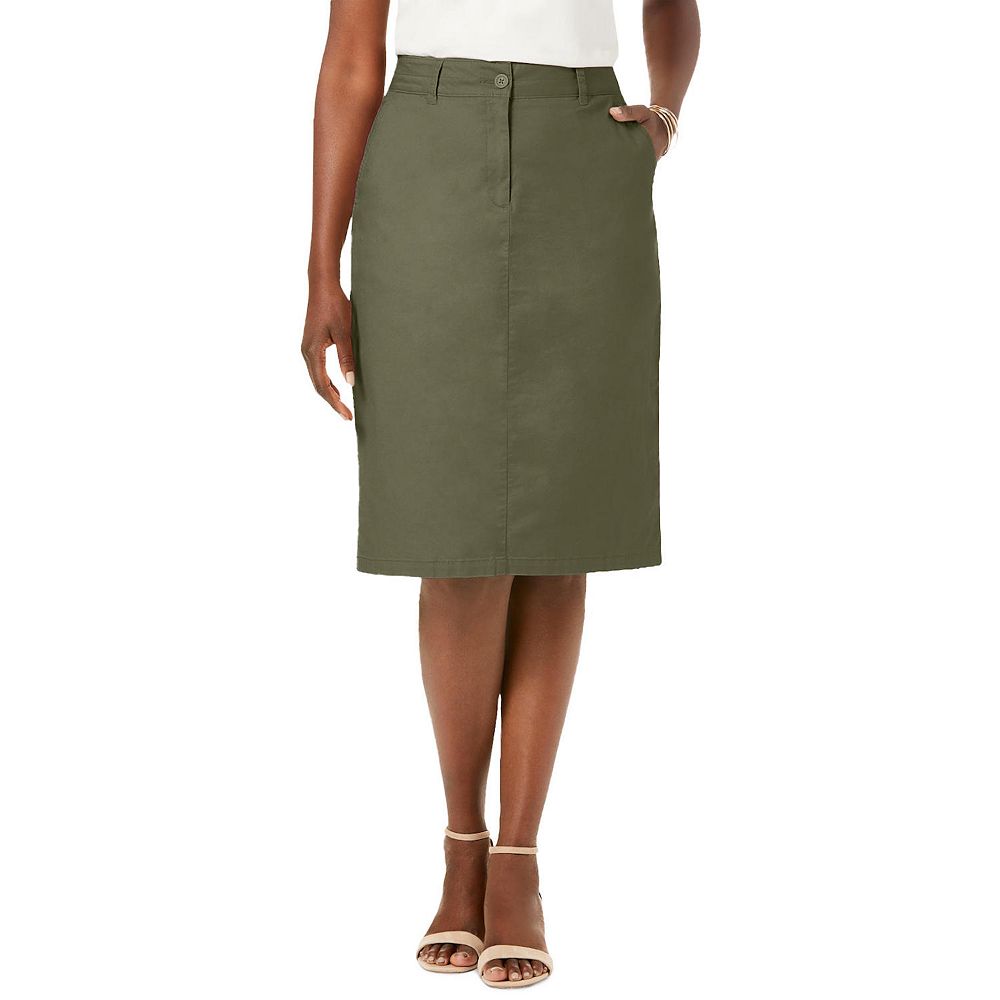 Stretch Cotton Chino Skirt