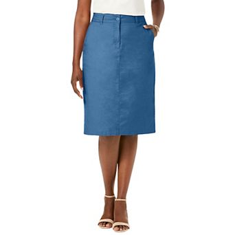 Jessica London Women's Plus Size Stretch Cotton Chino Skirt