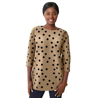 Jessica London Women's Plus Size Stretch Cotton Boatneck Tunic