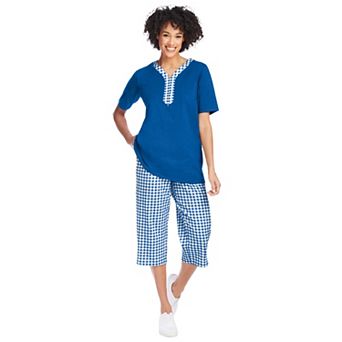Woman Within Plus Size 2 pc Tunic Capri Set