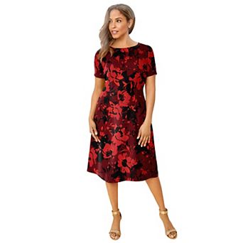 Jessica London Women's Plus Size Fit & Flare Dress