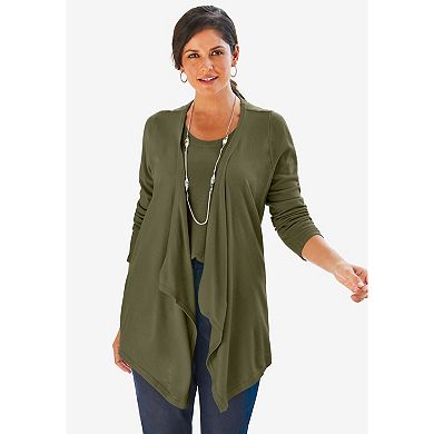 Jessica London Women's Plus Size Flyaway Cardigan