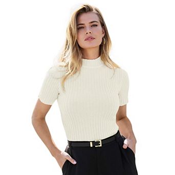 Jessica London Women's Plus Size Rib Mockneck Sweater