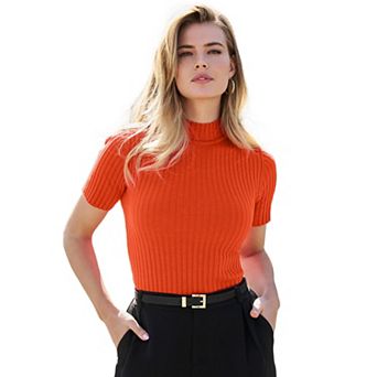 Jessica London Women's Plus Size Rib Mockneck Sweater