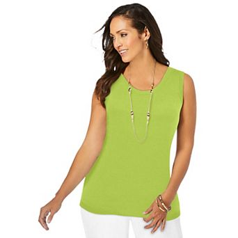 Jessica London Women's Plus Size Scoop-Neck Sweater Tank