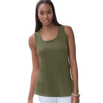 Jessica London Women's Plus Size Scoop-Neck Sweater Tank