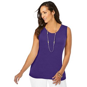 Jessica London Women's Plus Size Scoop-Neck Sweater Tank