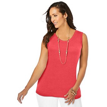 Jessica London Women's Plus Size Scoop-Neck Sweater Tank