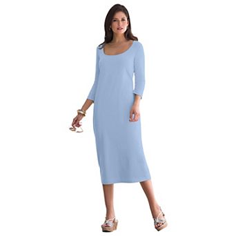 Jessica London Women's Plus Size Stretch Cotton T-Shirt Dress