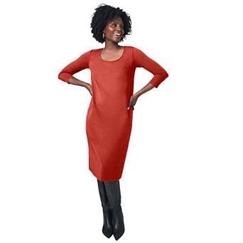 Jessica London Women's Plus Size Stretch Cotton T-Shirt Dress