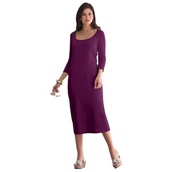 Jessica London Women's Plus Size Stretch Cotton T-Shirt Dress