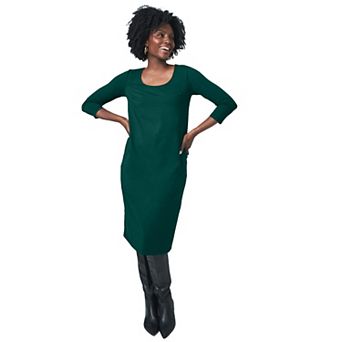 Jessica London Women's Plus Size Stretch Cotton T-Shirt Dress