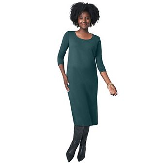 Jessica London Women's Plus Size Stretch Cotton T-Shirt Dress