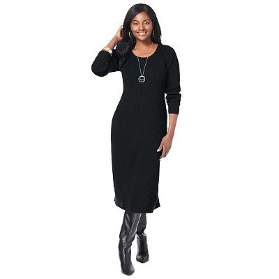 Jessica London Women s Plus Size Scoop Neck Sweater Dress