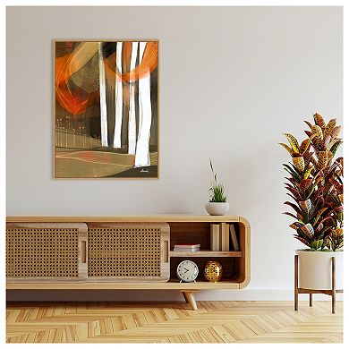 Ethereal Fall Forest By Ishita Banerjee Framed Canvas Wall Art Print - 32 X 42