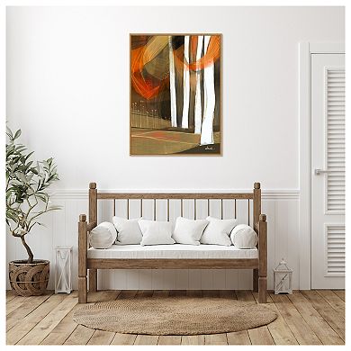 Ethereal Fall Forest By Ishita Banerjee Framed Canvas Wall Art Print - 32 X 42