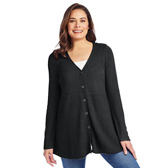 Woman Within Plus Size Babydoll Cardigan Sweater
