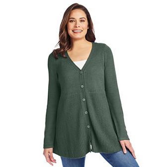 Woman Within Plus Size Babydoll Cardigan Sweater