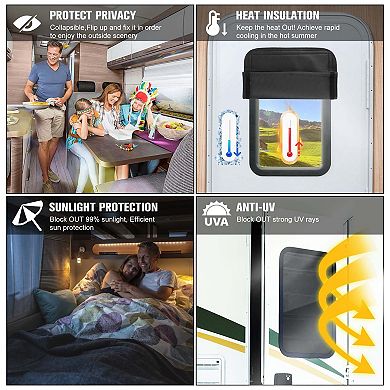 2pcs Rv Door Shade Cover Foldable