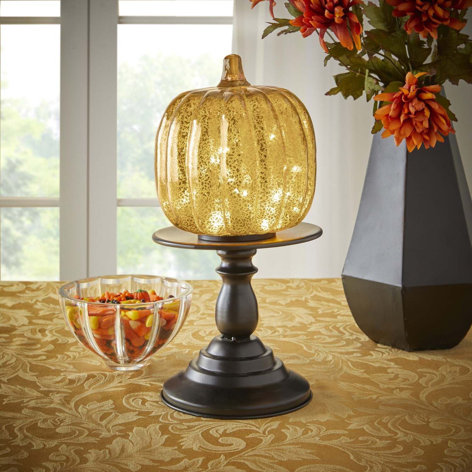 BrylaneHome Mercury Glass Pumpkin - Thumbnail 5
