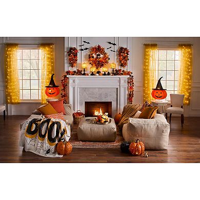 BrylaneHome 11H X 6Diam. Pre-Lit Mercury Glass Pumpkin On Metal Standard