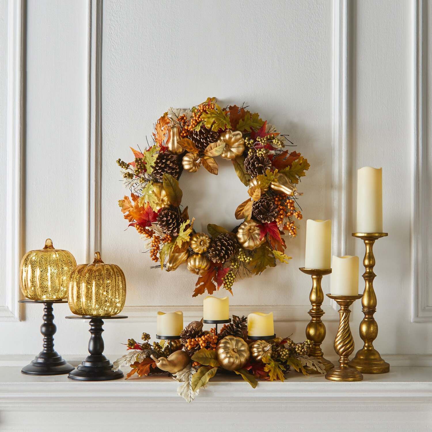 BrylaneHome Mercury Glass Pumpkin - Thumbnail 2
