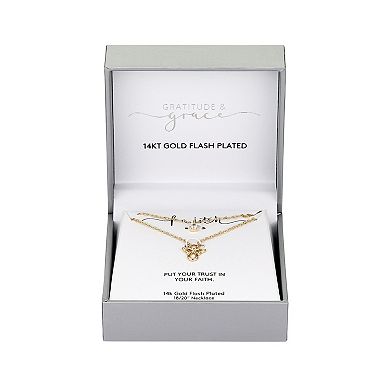 Gratitude & Grace Cubic Zirconia Angel Layered Pendant Necklace