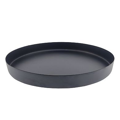 Everyday Decor Rounded Black Metal Tray Table Decor