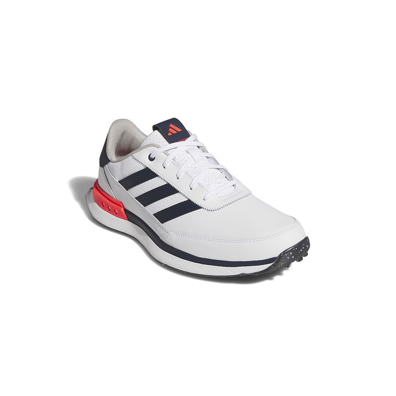 adidas S2G 24 Men's Leather Spikeless Golf Shoes, Size: 10.5, White Navy Red