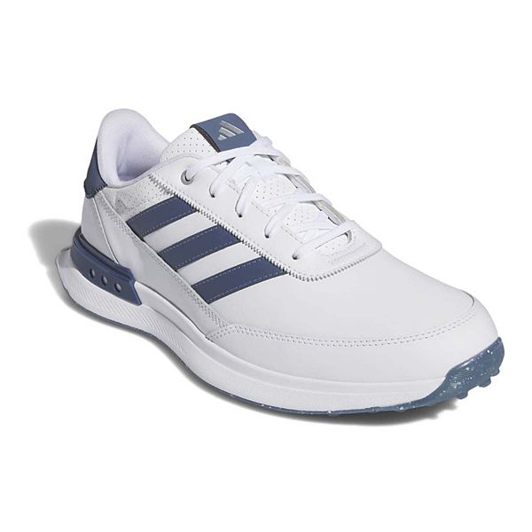 adidas S2G 24 Men's Leather Spikeless Golf Shoes - White Navy Silver (8.5)