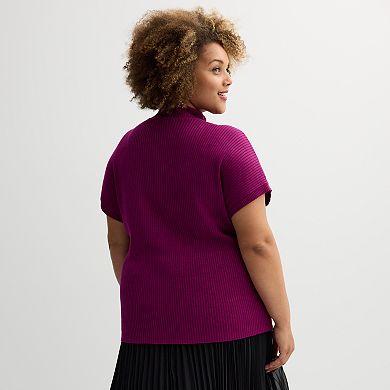 Plus Size Nine West Mockneck Pocket Tee