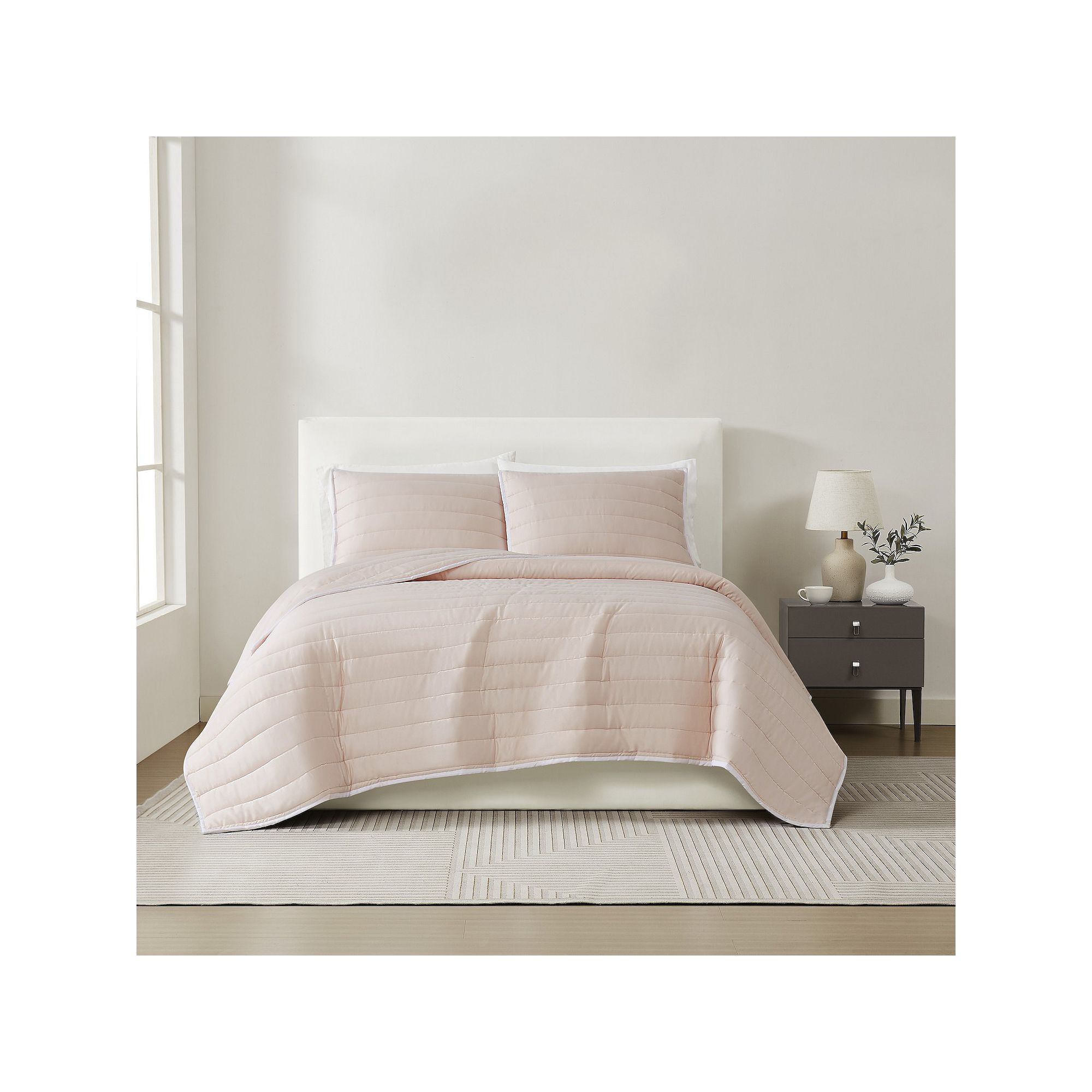 Christian Siriano NY® Cotton Sateen Blush Quilt Set with Shams