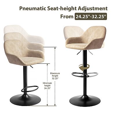 Glitzhome Mid Century Bar Stools Set Of 2