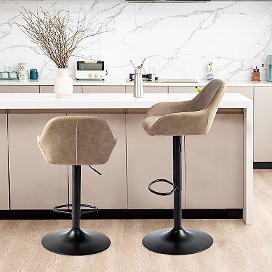 Glitzhome Mid Century Bar Stools Set Of 2