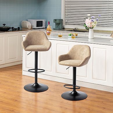 Glitzhome Mid Century Bar Stools Set Of 2