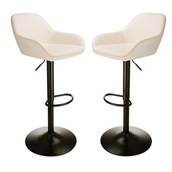 Glitzhome Mid Century Bar Stools Set Of 2