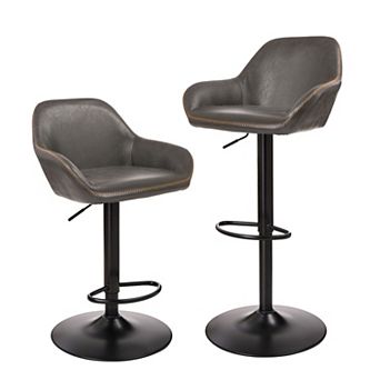 Glitzhome Mid Century Bar Stools Set Of 2