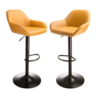 Glitzhome Mid Century Bar Stools Set Of 2