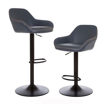 Glitzhome Mid Century Bar Stools Set Of 2