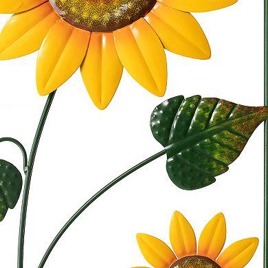 Glitzhome 48''h Sunflower Decorative Garden Yard Stakes,