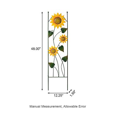 Glitzhome 48''h Sunflower Decorative Garden Yard Stakes,