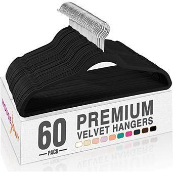 HOUSE DAY 17.5 Inch Velvet Hangers 60 Pack