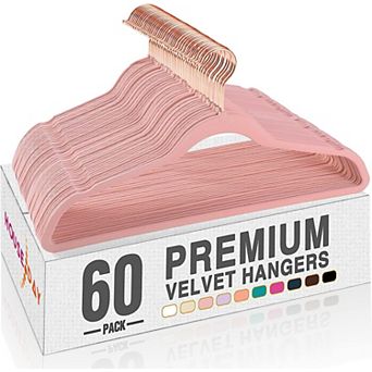 HOUSE DAY 17.5 Inch Velvet Hangers 60 Pack