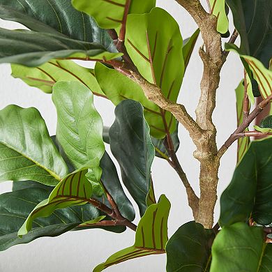 Glitzhome 5ft Faux Fiddle Leaf Fig Plant In Pot