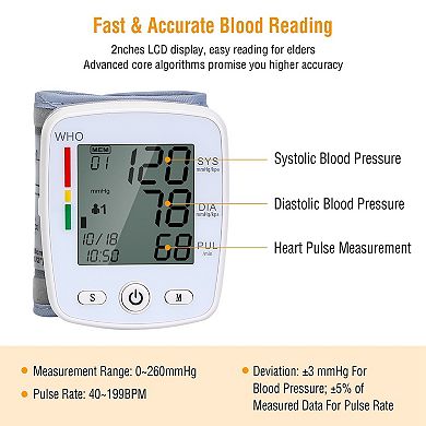 Wrist Digital Blood Pressure Monitor High Blood Pressure Cuff With ...