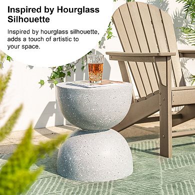 Glitzhome Outdoor Side Tables, Heavy Duty Patio Garden Stool