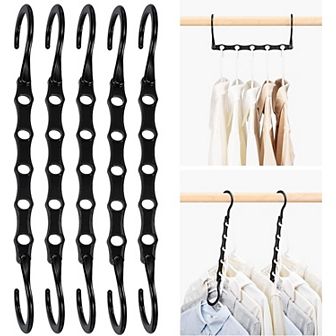 HOUSE DAY Magic Space Saving Hangers, Sturdy Closet Organizers with 5 Holes, 20 Pack